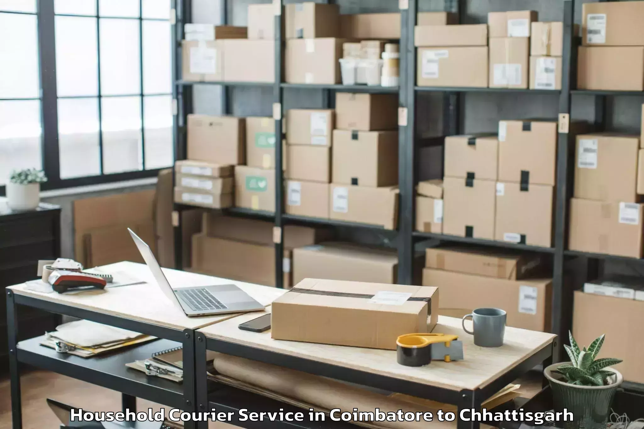 Get Coimbatore to Gharghoda Household Courier